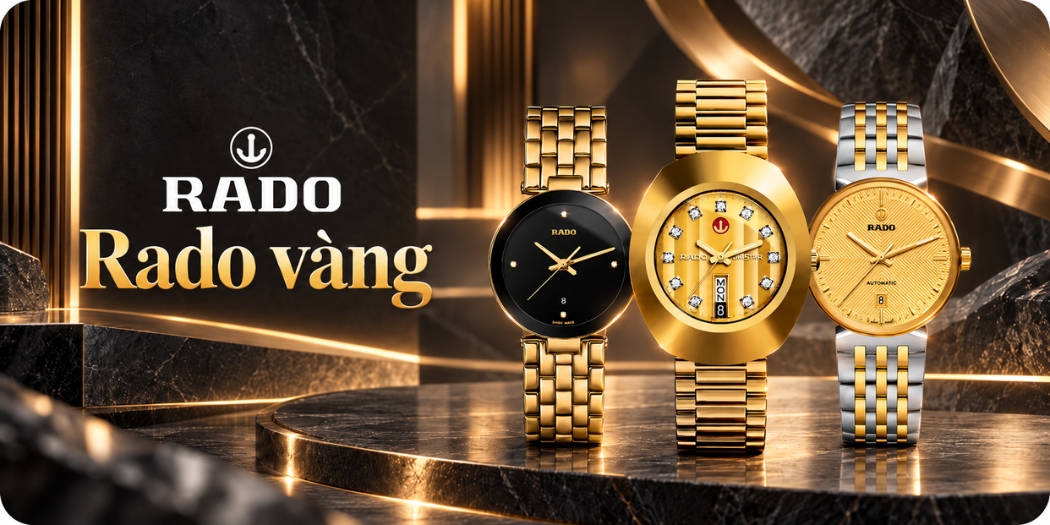 Đồng hồ Rado vàng chính hãng 100%