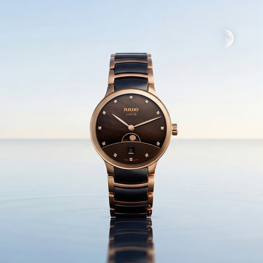Đồng hồ Rado Jubilé dây đá thiết kế Centrix