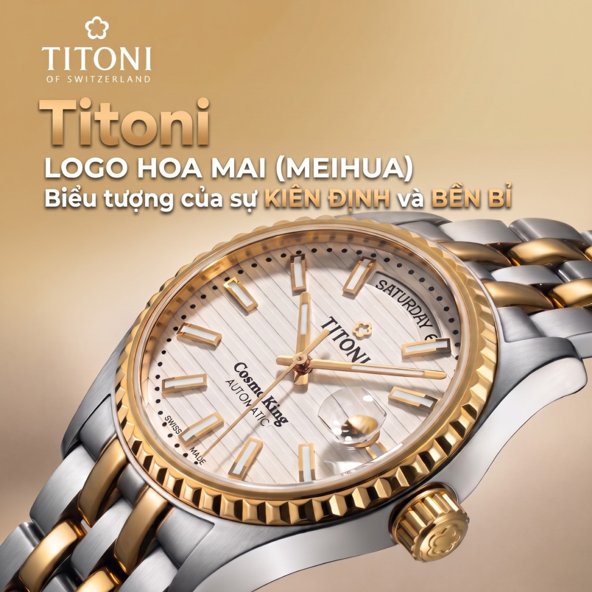 Đồng hồ Thụy Sỹ mạ vàng của thương hiệu Titoni