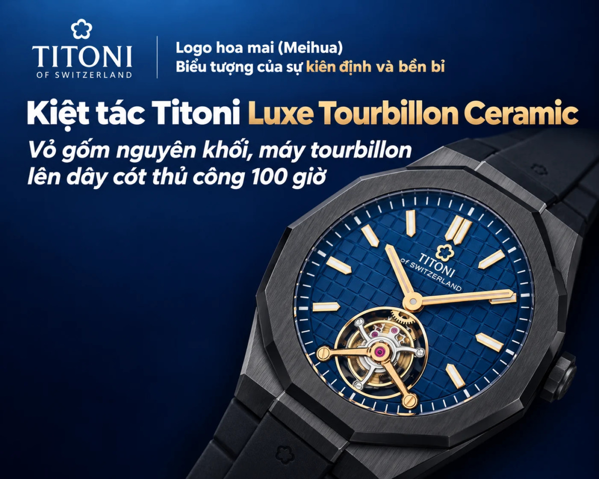 Titoni ra mắt Luxe Tourbillon Ceramic - Đồng hồ siêu sang